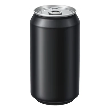 Black drink cans without lips one sticker