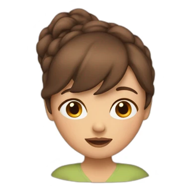 brown hair pregnant woman with bang sticker