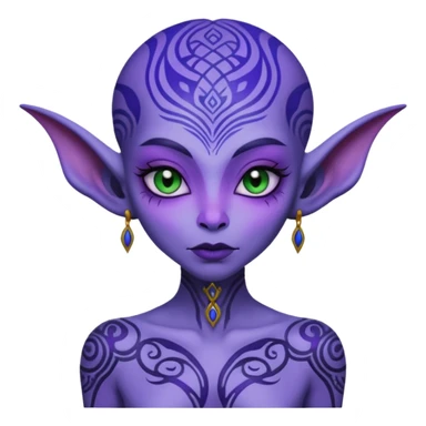 lady alien with tattoo sticker