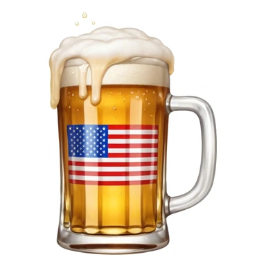 American flag with beer sticker