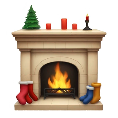 Mini fireplace with stockings sticker