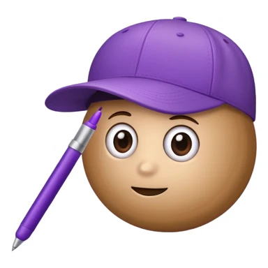 A plastic brown ball cap and the long rectangle purple. (With a pen) And looks like a BFDI style sticker