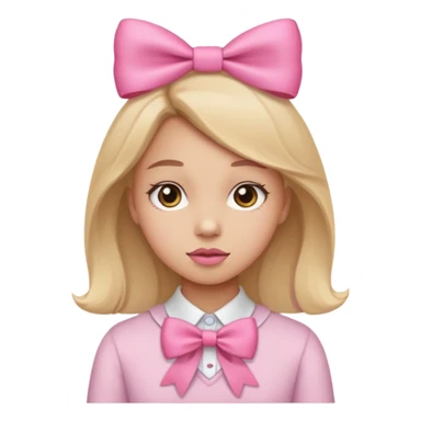 Una chica con moño Rosa para girls sticker