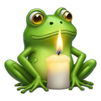 work dead frog with candle sticker