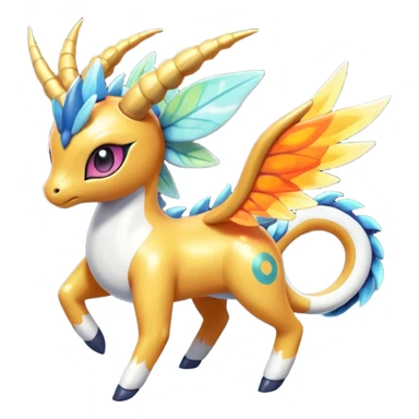 loopy loony toony honey-dipped buzzing bumbling fuzzy cute fiery ivy-hydro-Meloetta-Dialga-Salamence-Giratina-Rapidash-Pokémon-Fakémon-fusion-hybrid-creature sticker