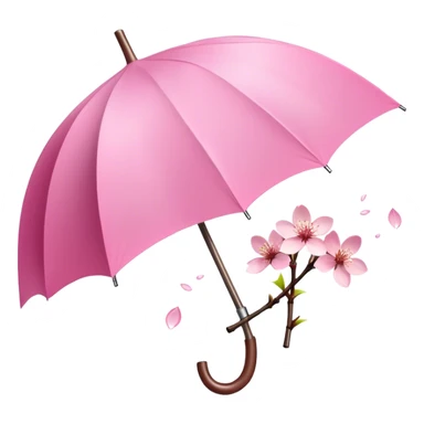 ☂️🌸Two cherry blossoms dropped from a pink umbrella sticker