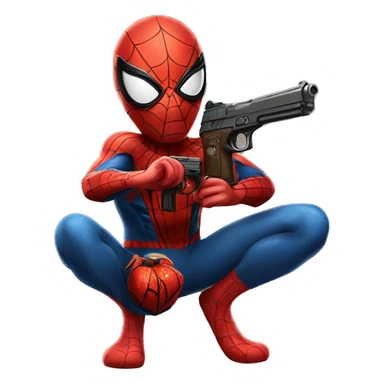 Spider man with a gun sticker