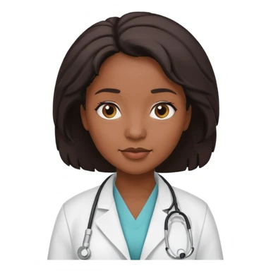black female physician sticker