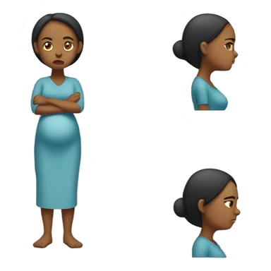 Uncomfortable and angry pregnant woman sticker