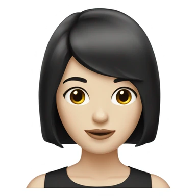 two pale skin women with black hair andlong bob haircut sticker