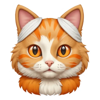 cat with a turkey bandage sticker