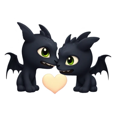 Two dark night fury in love sticker