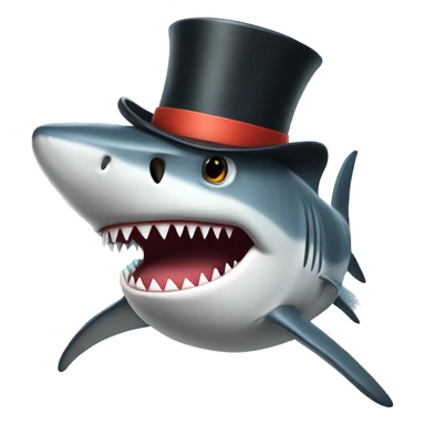 Shark with a tophat sticker