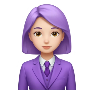 lavender-purple girl's Suit, smooth rounded neckline, simple design, glossy surface, plain background. sticker