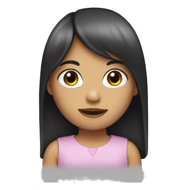 Girl with long black hair and bangs sticker