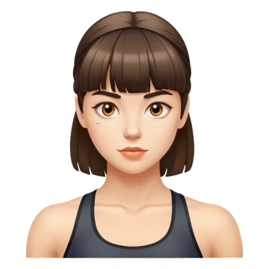 Fitness girl with bangs sticker