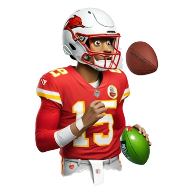 kermit wearing a patrick mahomes jersey sticker