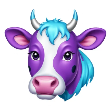 glitter purple and cian vaca sticker