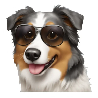 Australian shepherd with sunglasses sticker