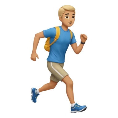 man running to the right, full body, walking clothes sticker