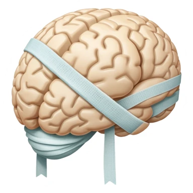 brain wrapped in a bandage sticker