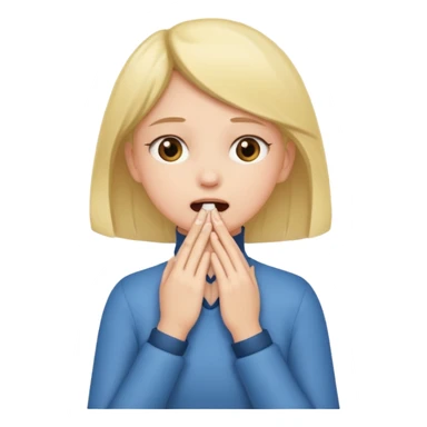 Girl putting hands on her throat  sticker