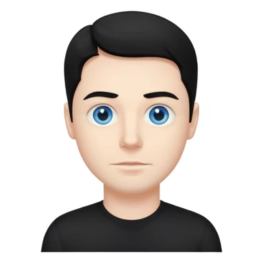 Neil McCormick from Mysterious Skin with blue eyes, black hair, black shirt sticker