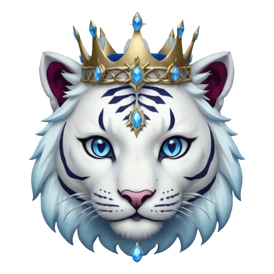 ESO Female white/black tiger khajiit leader of the umbral rose, glowing blue eyes, glowing blue 'third eye' gem, something symbolizing leadership ruling  sticker