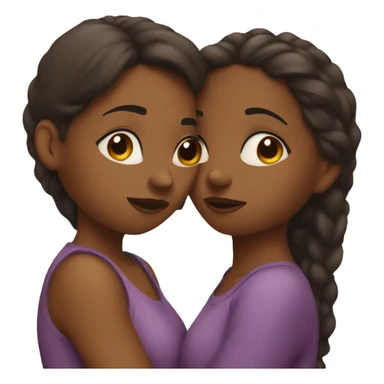 Two brown girls kissing sticker