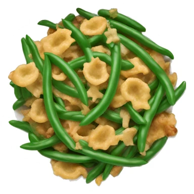 Green bean casserole in a white dish isolated sticker