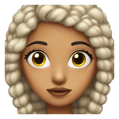 Latina girl wearing fake lashes sticker