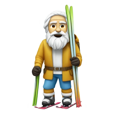 Socrates on mountain skis sticker