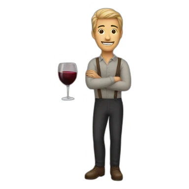 A men in the wine sticker