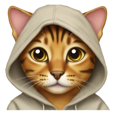 Bengal cat with hoodie sticker