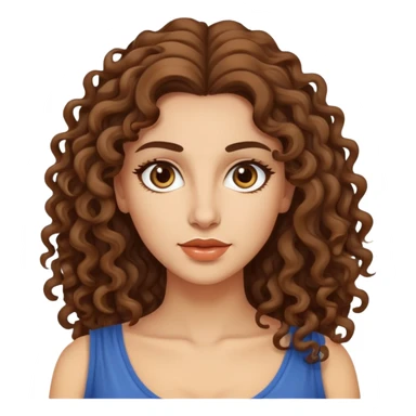 attractive Greek woman with long curly hair and light skin sticker