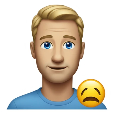 realistic portrait of a man blue eyes sticker