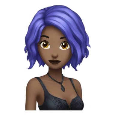 Gothic-woman-mi-blue-mi-purple-hair sticker