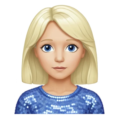  Agnetha Fältskog from ABBA with long platinum blonde hair, periwinkle sequin outfit  sticker