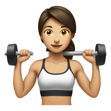brunette girl lifting weights sticker