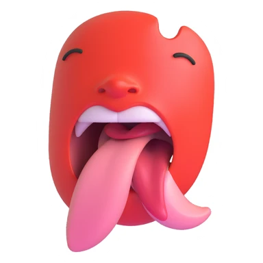 face sticking out tongue as if licking something sticker