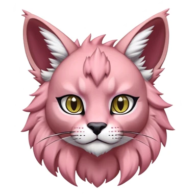 A pink lynx-caracal-fakemon-Digimon-creature-hybrid sticker