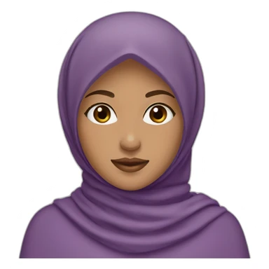 Hijab girl light brown skin purple hijab  sticker