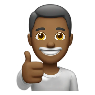 wide angle man giving thumbs up sticker