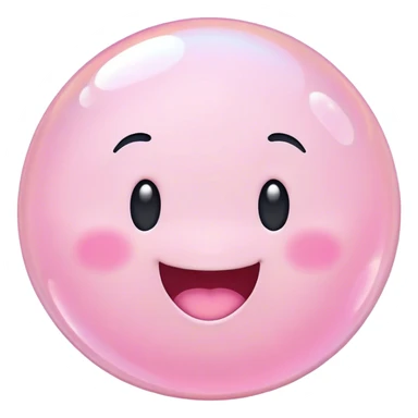 pastel pink one bubbles with happy sticker