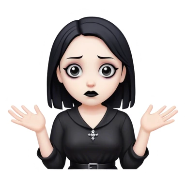 Goth girl shrugging sticker