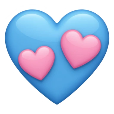 Blue and Pink mixed heart sticker