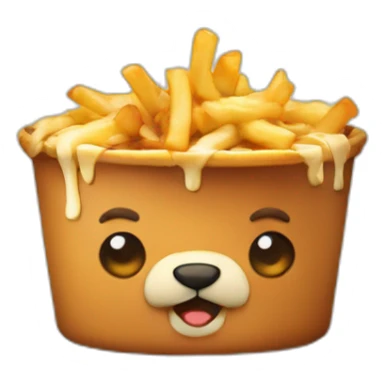 Poutine sur un ours sticker
