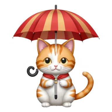 cat with umbrella sticker