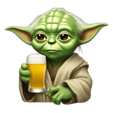 Yoda drinking a beer sticker