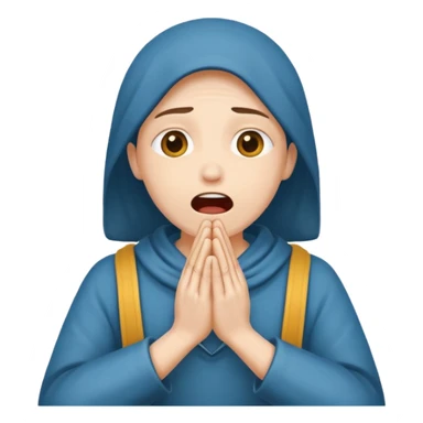 begging and pleading with clasped hands and open mouth sticker